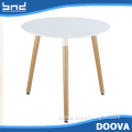 MDF top round table with wood legs cheap dining table